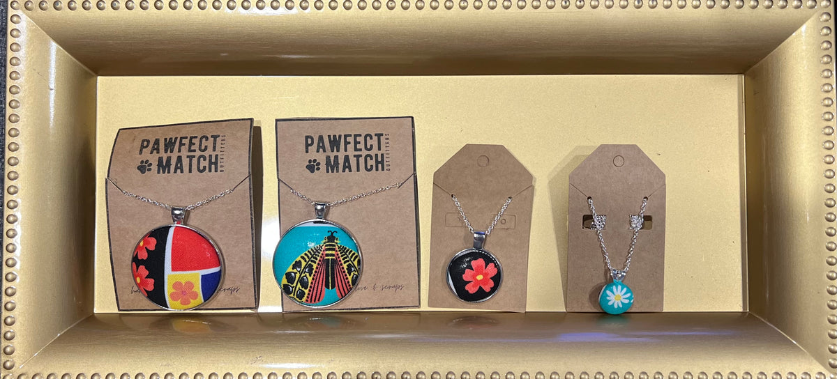 Fabric Button Necklace