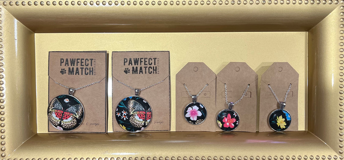 Fabric Button Necklace