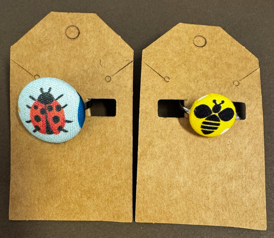 Fabric Button Ring