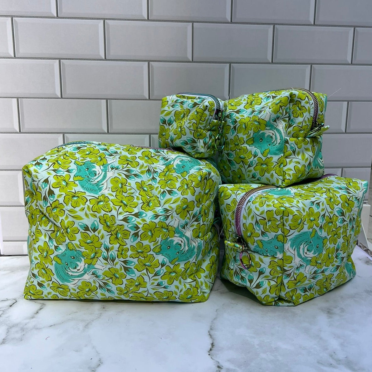 Quilted Travel Pouch Set