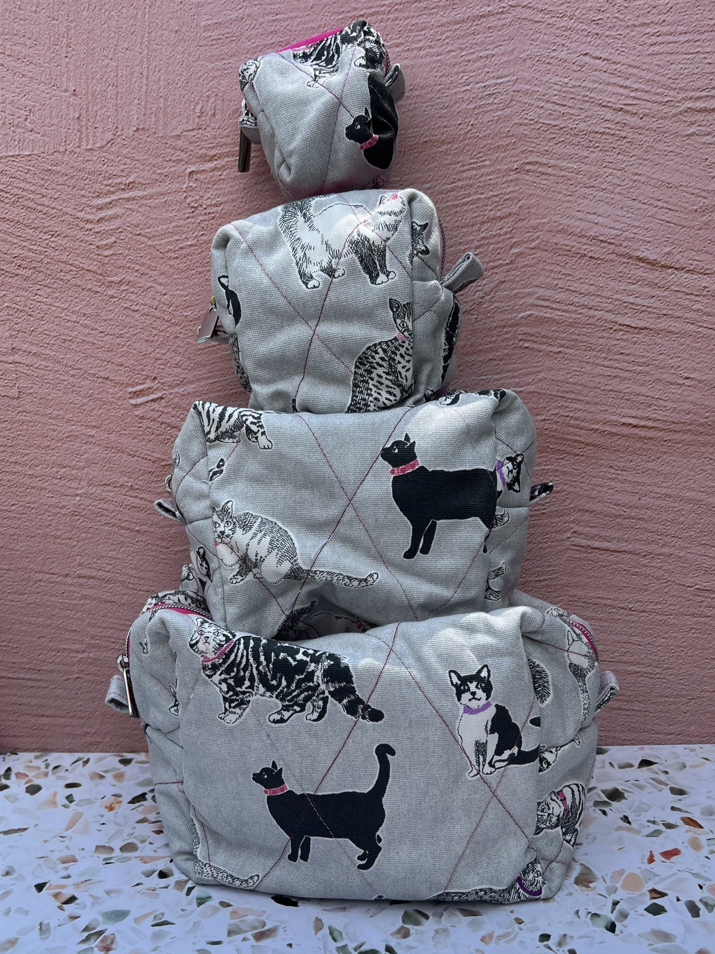 Quilted Travel Pouch Set