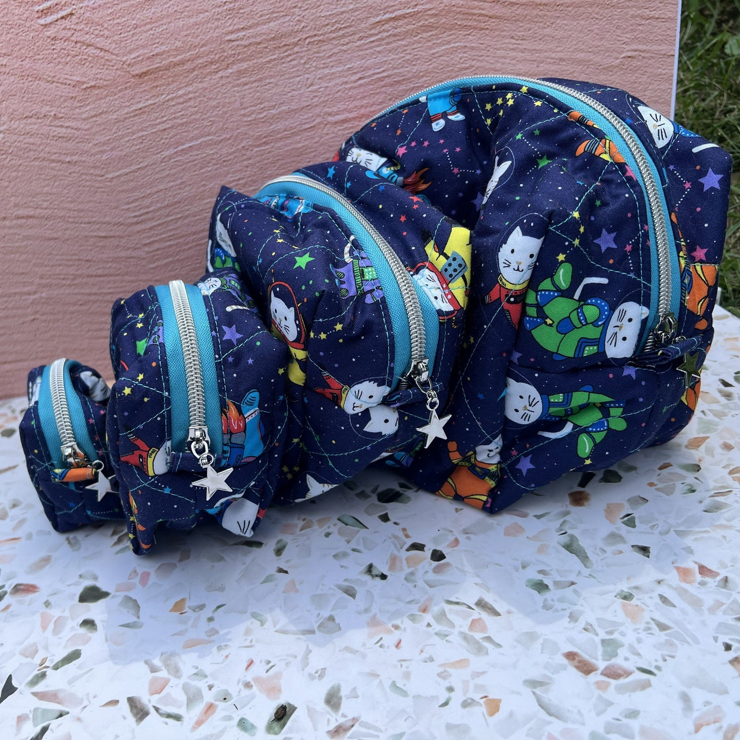 Quilted Travel Pouch Set