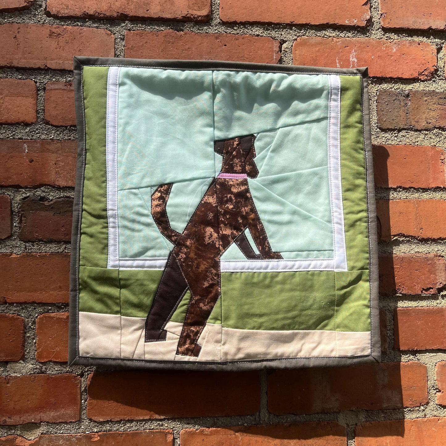 'Home Soon, Puppy!' Quilted Wall Hanging